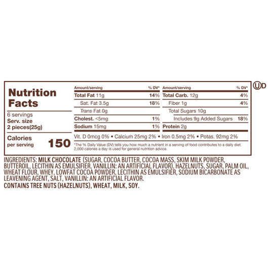 Nutrition Information - Fine Hazelnut Milk Chocolates