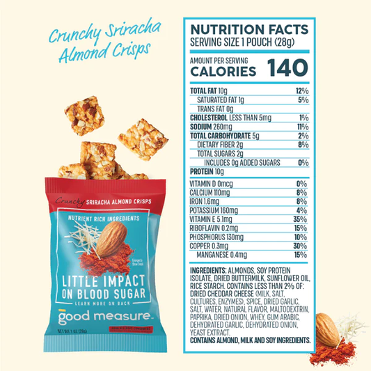 Nutrition Information - Crunchy Sriracha Almond Crisps (5 CT)