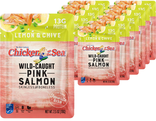 Pink Salmon Pouch Lemon & Chive (12 Pack)