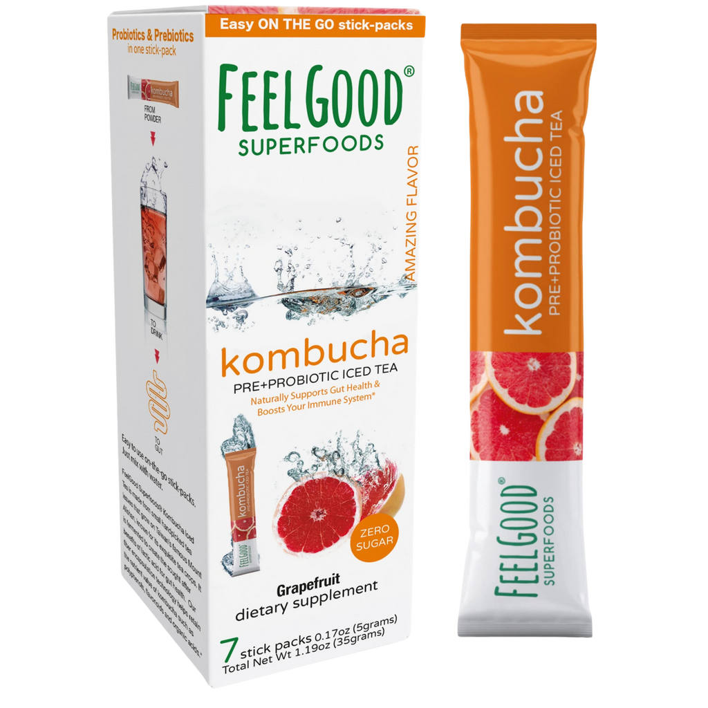 Feel Good Organic Superfoods Grapefruit Kombucha (7 Packets) Martie