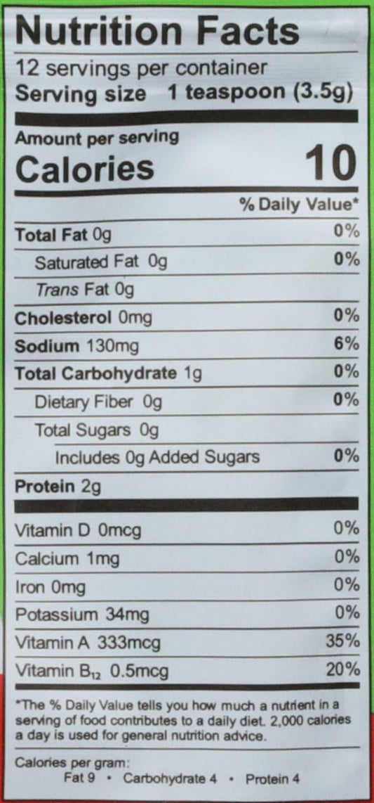Nutrition Information - Uncaged Egg Replacement Baking Mix