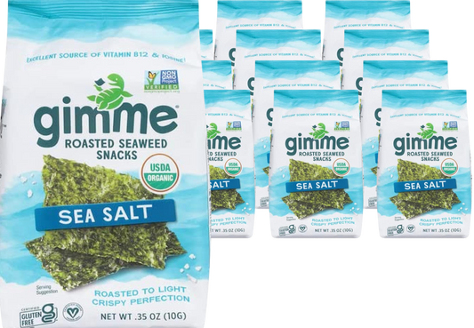 Organic Sea Salt Roasted Seaweed Snack (12 Pack)