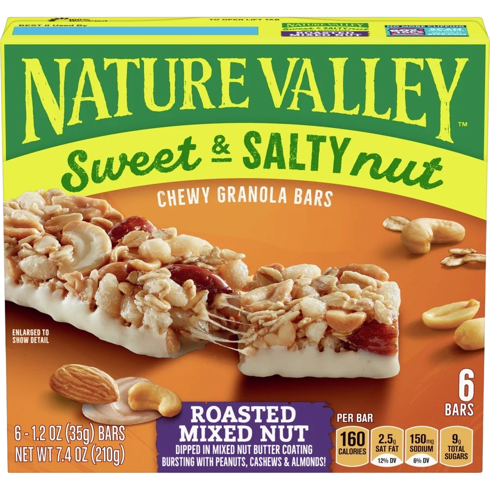 Nature Valley Sweet & Salty Chewy Nut Granola Bars - Roasted Mix Nut (6 Bars)  – Martie