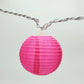 Electric String Lights with 10 Nylon Lanterns - Pink
