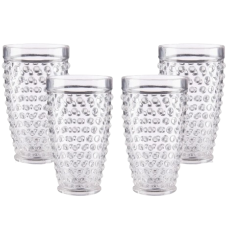 Pier 1 Clear Acrylic Tumbler 18 oz Highball Drinking Glasses (Set of 4)   Martie