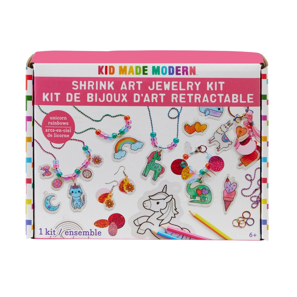 Kid Made Modern Shrink Art Jewelry Kit Unicorn Rainbows Martie