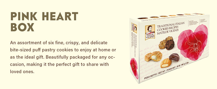 Pink Heart Gift Box Italian Cookies Assortment
