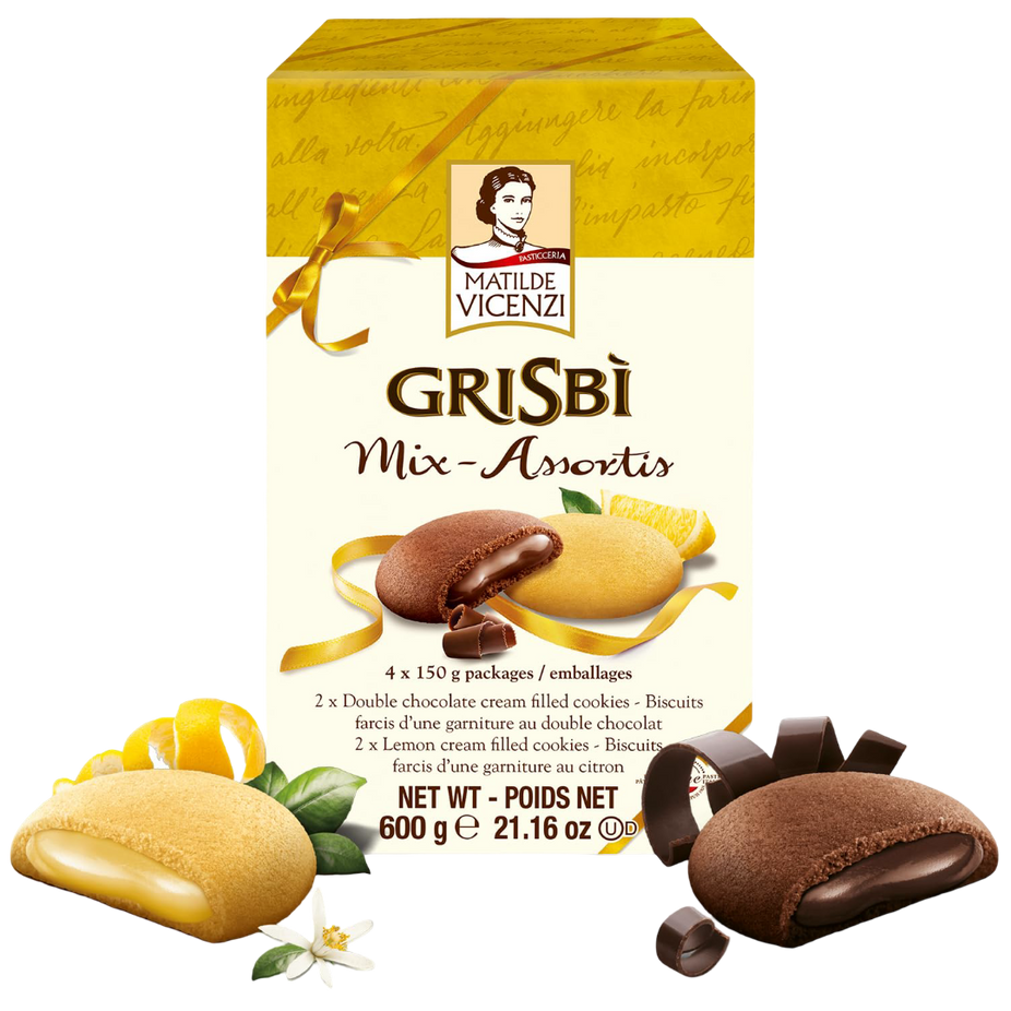 Grisbi Assorted Chocolate & Lemon Cream Filled Cookies