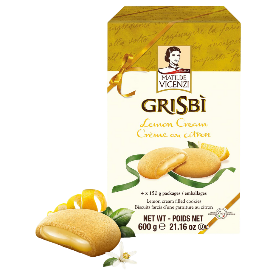 Grisbi Lemon Cream Filled Premium Italian Cookies