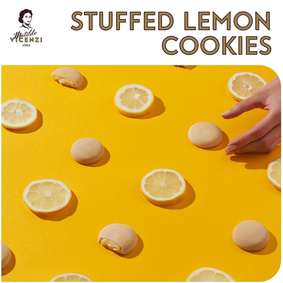 Grisbi Lemon Cream Filled Premium Italian Cookies
