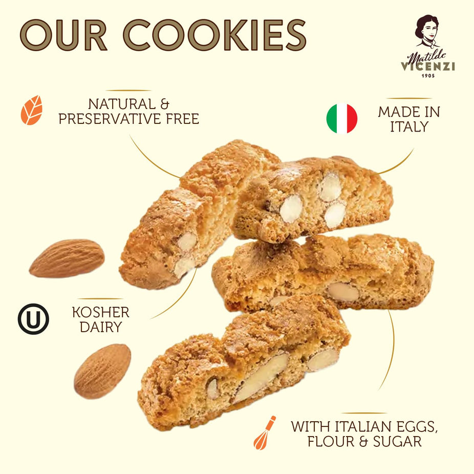 Classic Italian Biscotti Almond Cookies - Cantuccini Almond Biscuits