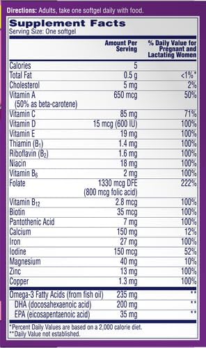 Women's Prenatal Vitamin Softgels (60 CT)