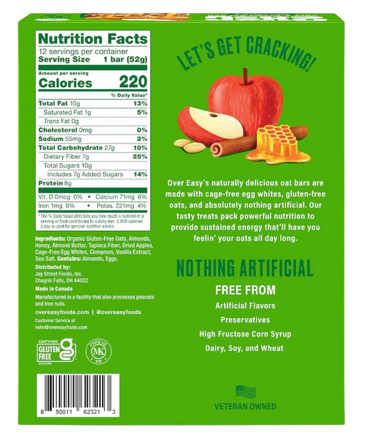Nutrition Information - Apple Cinnamon Breakfast Bar (12 Pack)