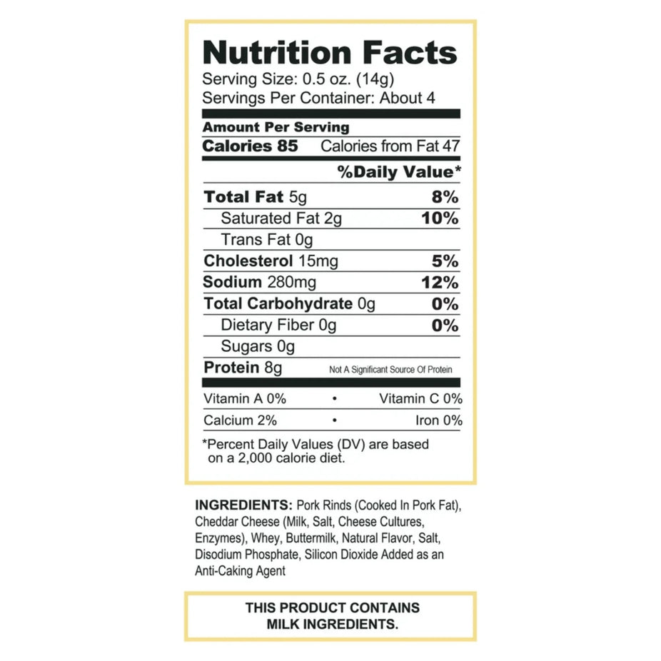 White Cheddar Fried Pork Rinds (12 CT)