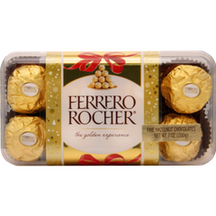 Ferrero Rocher Fine Hazelnut Chocolates - Holiday Gift Box (16 CT)