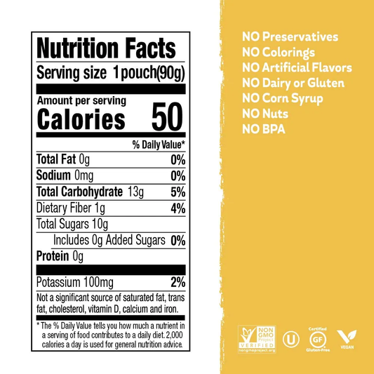 Nutrition Information - Pure Blended Banana Snack (18 Pack)