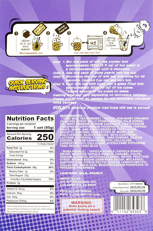 Nutrition Information - Instant Bobba Taro Kit