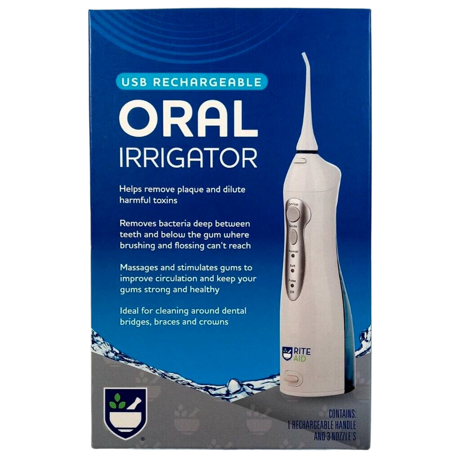 Rechargeable Oral Irrigator with 3 Nozzles