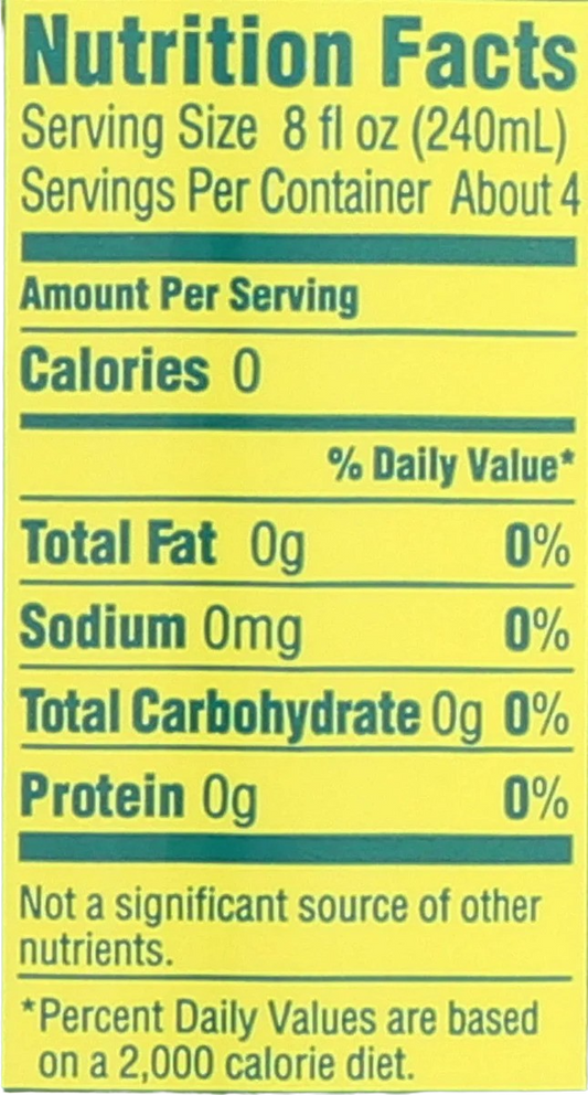 Nutrition Information - Lemon Sparkling Water