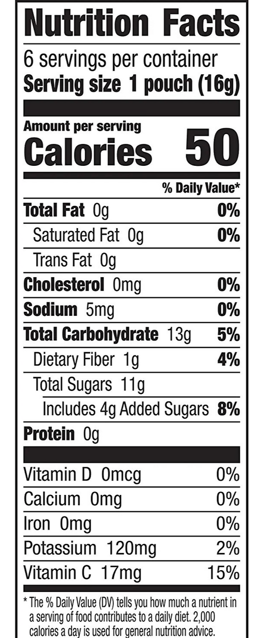Nutrition Information - Peel-A-Part Strawberry Fruit Snack (6 CT)
