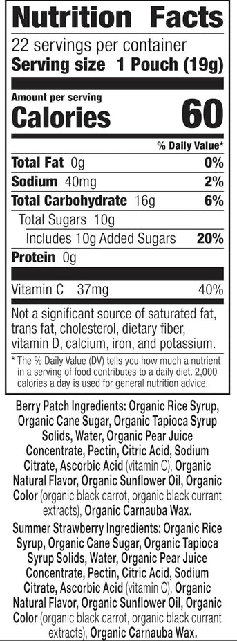 Organic Bunny Fruit Flavored Snacks - Variety Pack