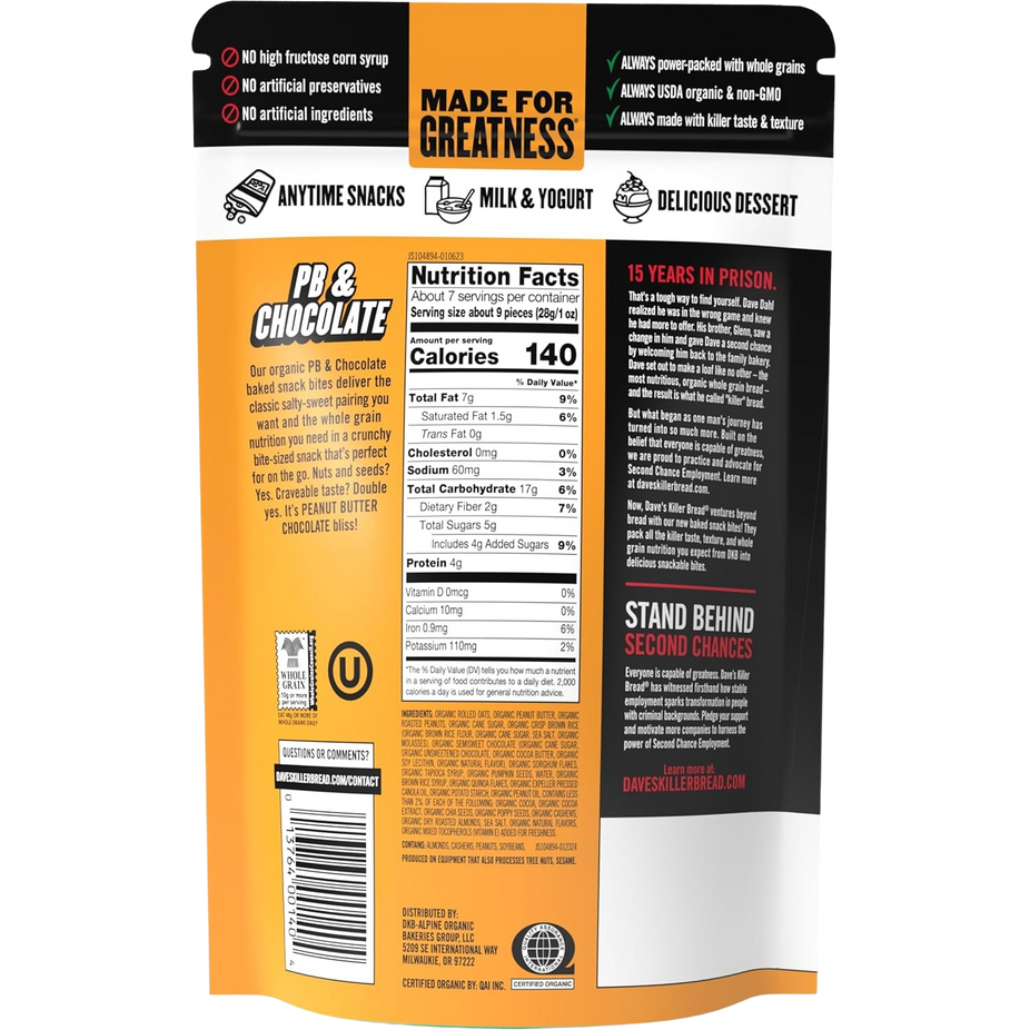 Organic PB & Chocolate Snack Bites