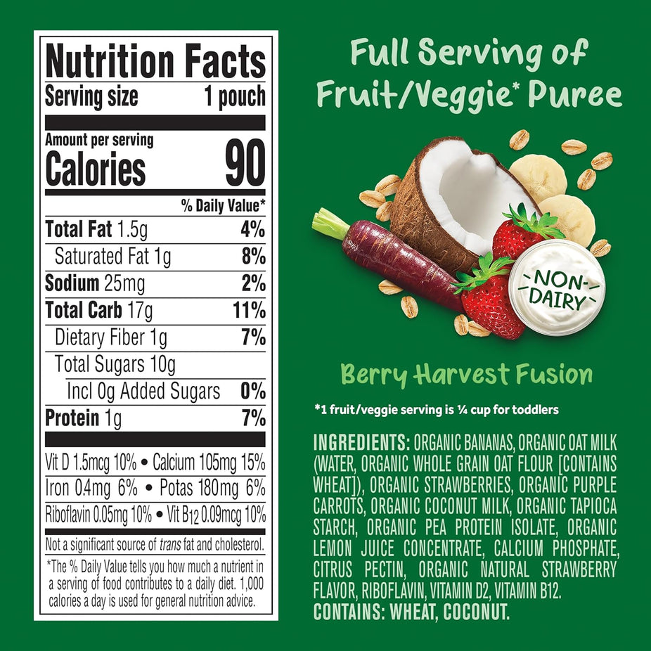 Plantastic Berry Harvest Fusion, Fruit & Yogurt Alternative (12 Pack)