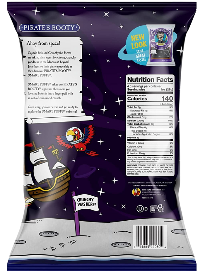 Smart Puffs Cosmic White Cheddar Corn Puffs