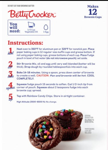 Brownie Cups Baking Mix - Rainbow Fudge