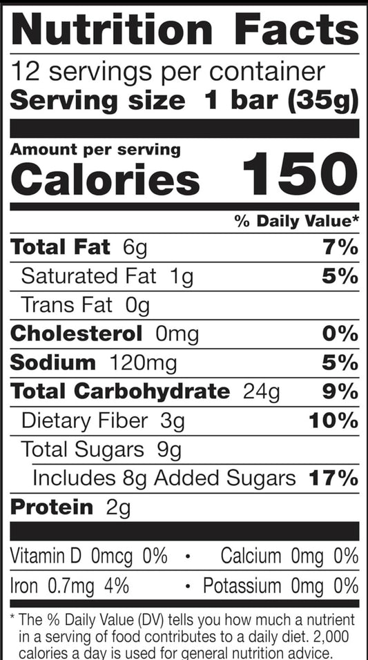 Nutrition Information - Soft-Baked Oatmeal Squares - Cinnamon Brown Sugar (20 CT)