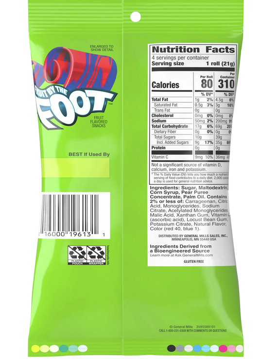 Nutrition Information - Fruit by the Foot - Strawberry Tie Die Fruit Flavoured Snack (4CT)