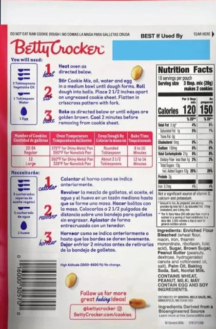 Peanut Butter Snack Size Cookie Mix