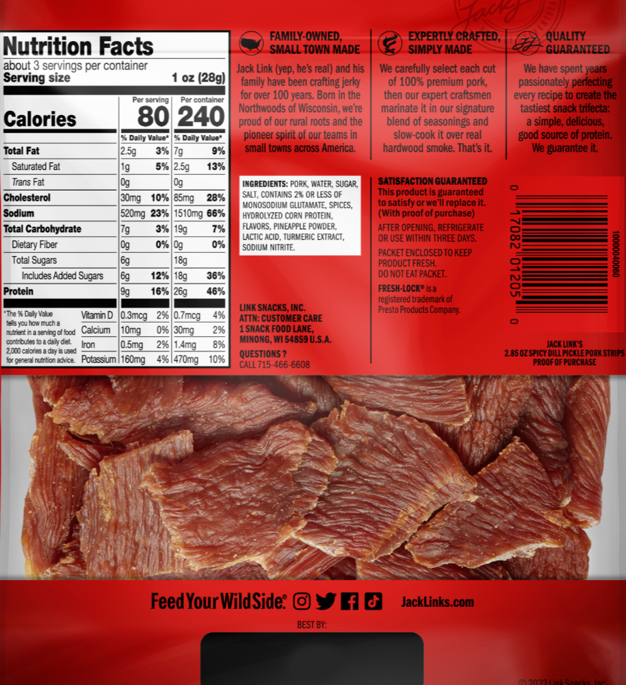 Spicy Dill Pickle Pork Strips