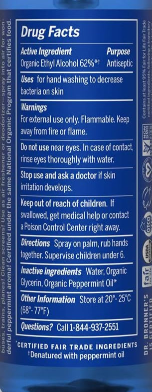 Organic Peppermint Hand Sanitizer