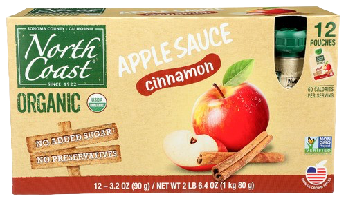 Organic Cinnamon Apple Sauce (12 Packets)