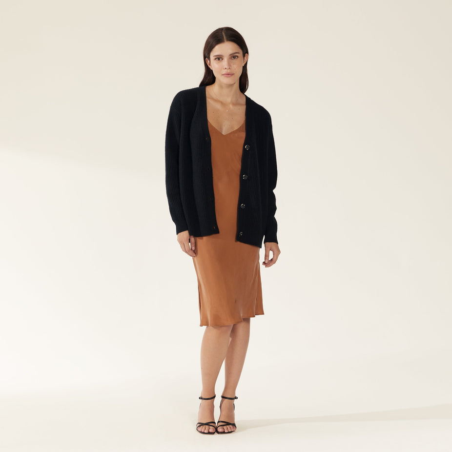 Billie Chunky Boyfriend Cashmere Cardigan