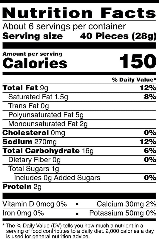 Nutrition Information - Puff'd Double Cheese Cracker (6 CT)