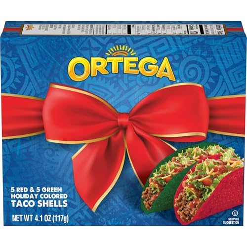Ortega Red & Green Holiday Colored Taco Shells, Red & Green