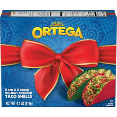 Ortega Red & Green Holiday Colored Taco Shells, Red & Green