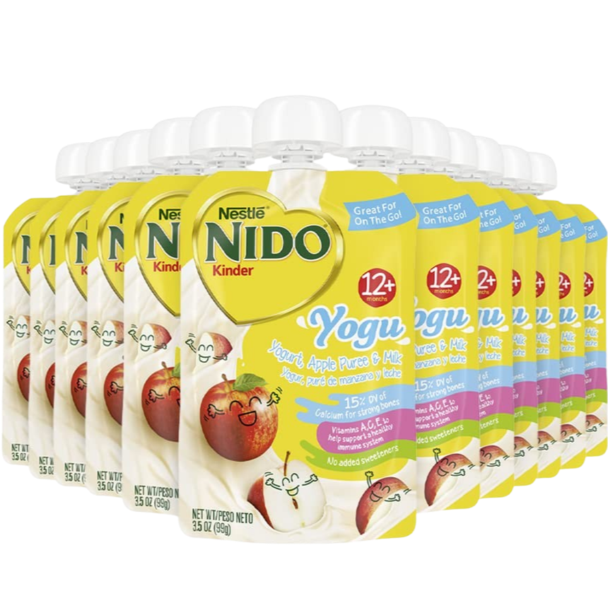 Nido Yogu Yogurt Apple Puree and Milk (12 Pack)