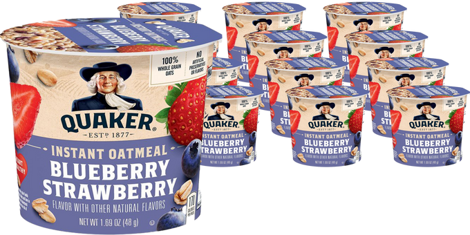 Blueberry Strawberry Instant Oatmeal Cups (12 Pack)