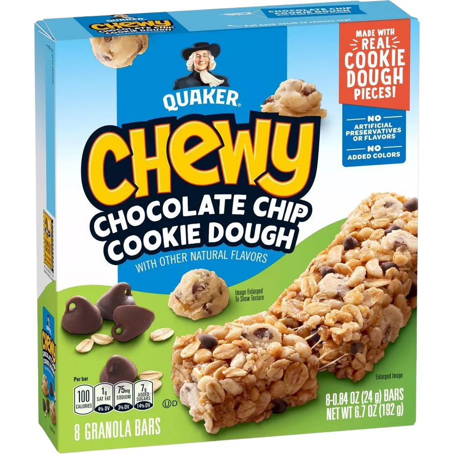 Chocolate Chip Cookie Dough Chewy Granola Bars (12 Pack)