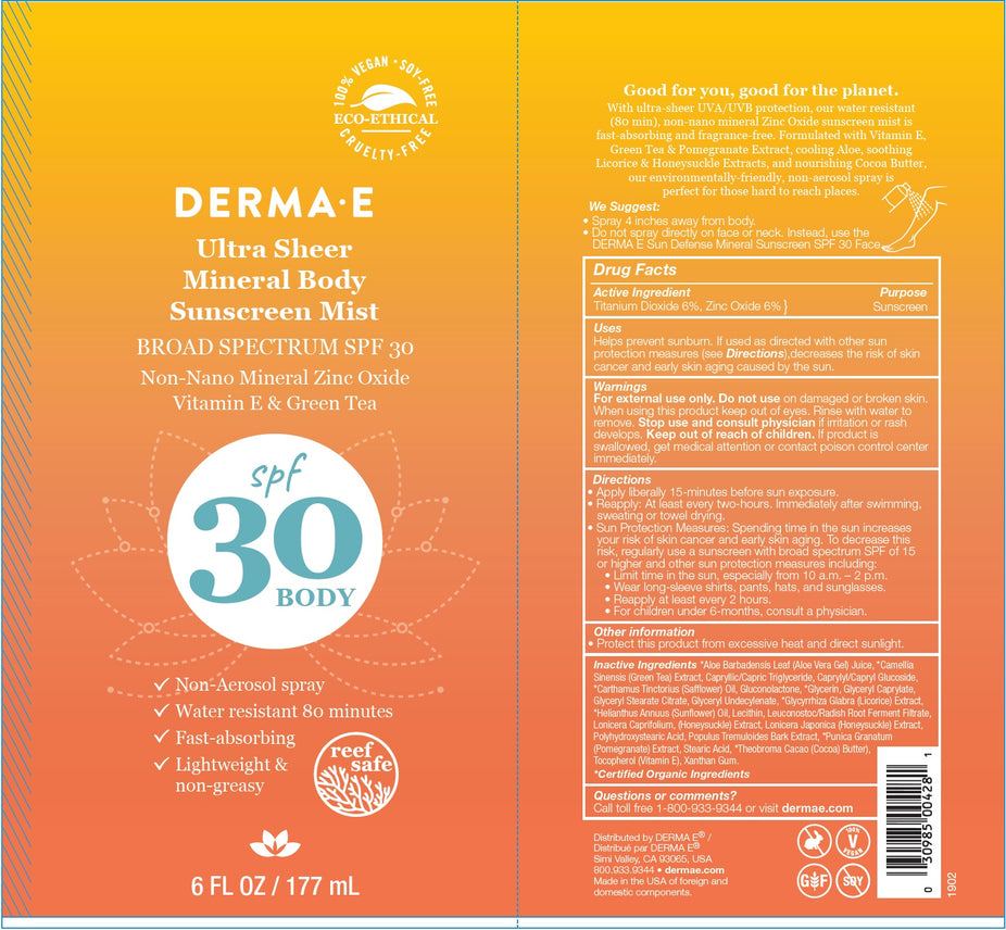 Ultra Sheer Mineral Body Sunscreen Mist SPF 30