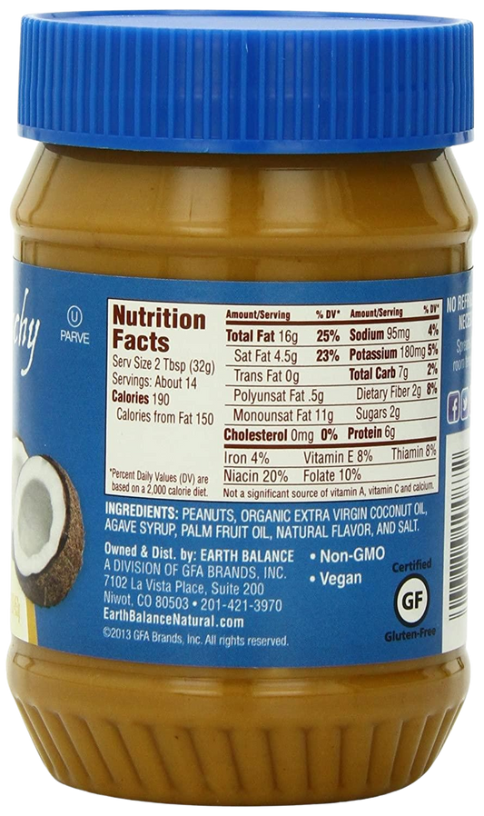 Nutrition Information - Crunchy Coconut & Peanut Butter Spread