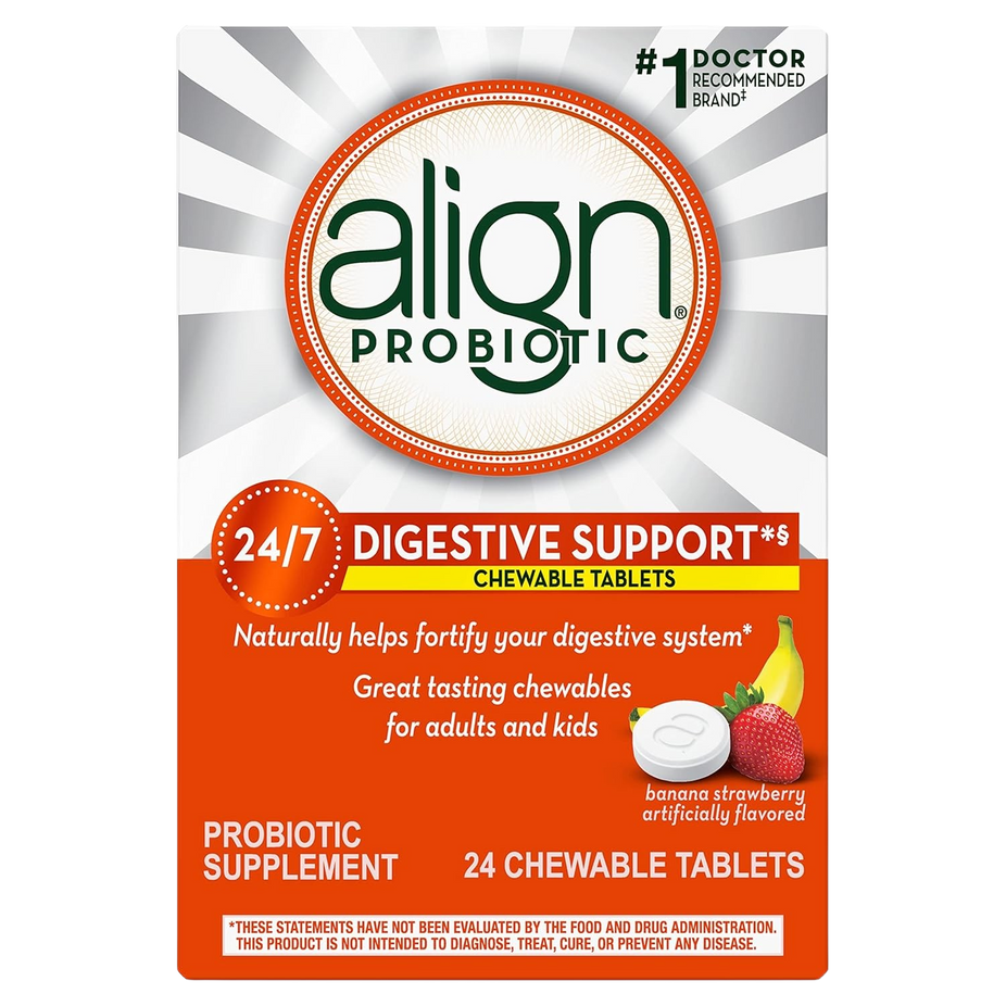 Probiotic Digestive Support Chewable Tablets - Banana/Strawberry (24 CT)