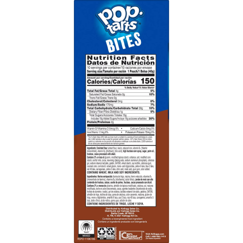 Nutrition Information - Frosted Chocolate Fudge Bites (10 Pack)