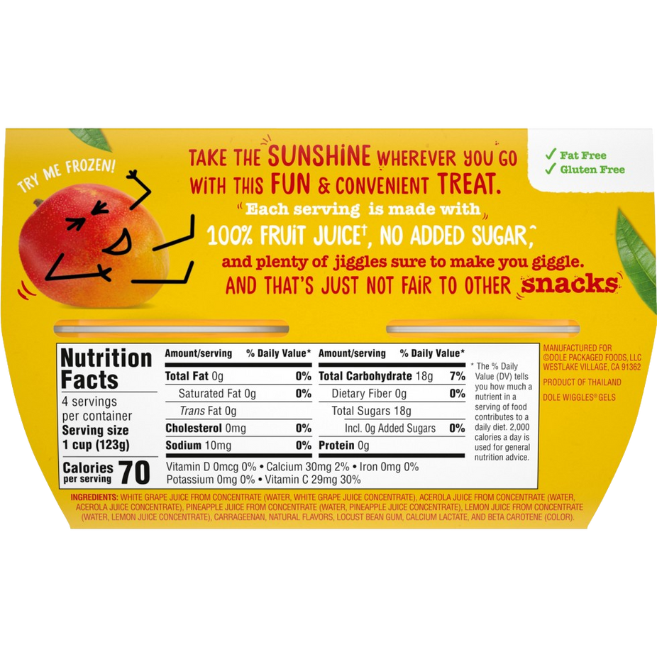 Pineapple Mango Wiggles Fruit Juice Gels (4 CT)