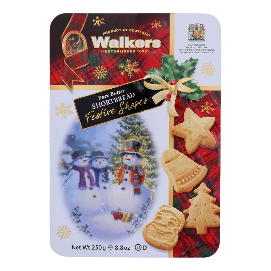 Festive Cookie Shapes Shortbread Tin
