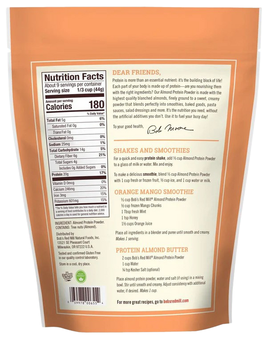 Nutrition Information - Gluten Free Almond Protein Powder