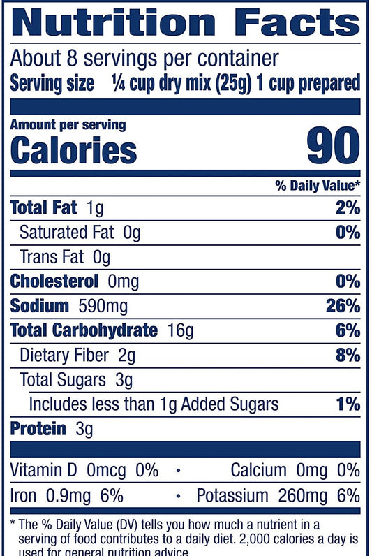 Nutrition Information - Dry Soup Mix Southwest Tortilla (6 Pack)